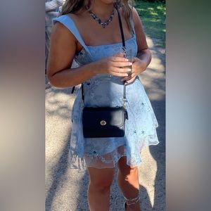 Lucy in the sky blue embellished mini dress